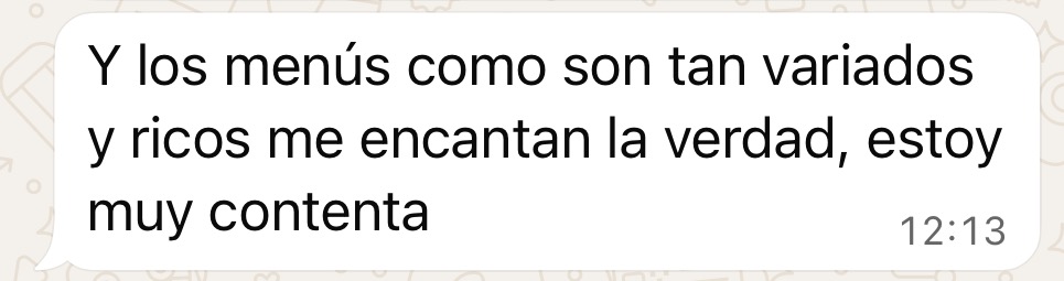 Testimonio WhatsApp de una alumna del programa